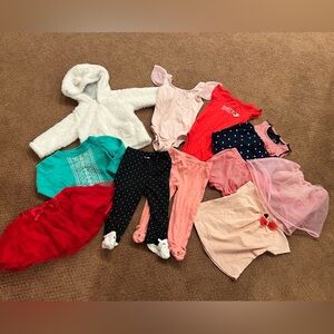 Bundle of 10 Girls Clothing Pieces Size 9 Months Sweatshirts, Outfits, Pants